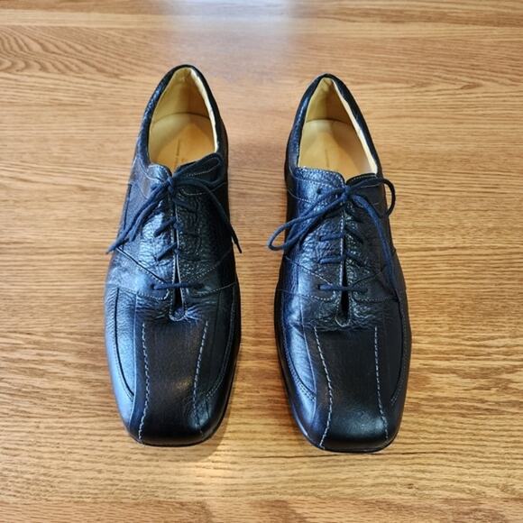 Sandro Moscoloni Men's Leather Comfort Shoe Lace Up Black Size 12 - Picture 1 of 11